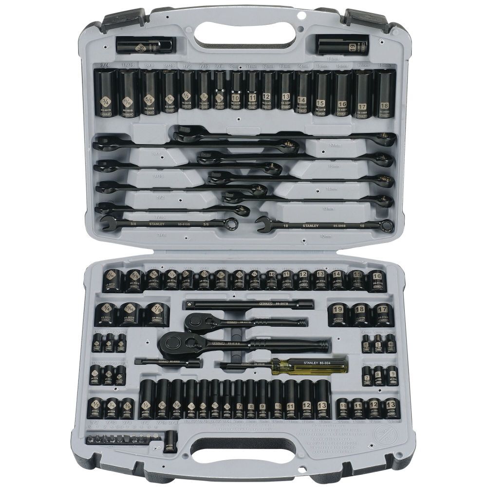 Stanley 99-Piece Black Chrome and Laser Etched Socket Set