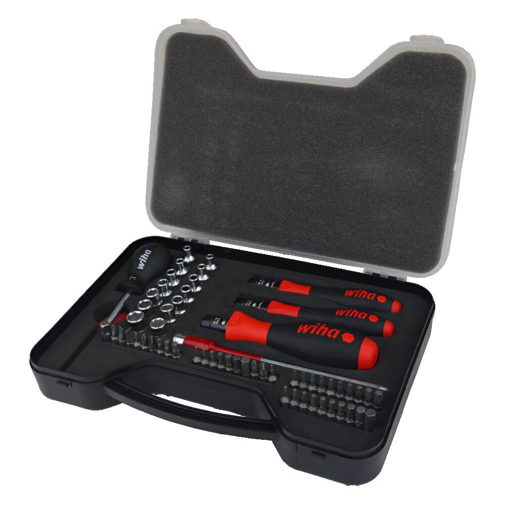 Wiha TorqueVario-S Bit Set In/lbs Handles 59 Pieces