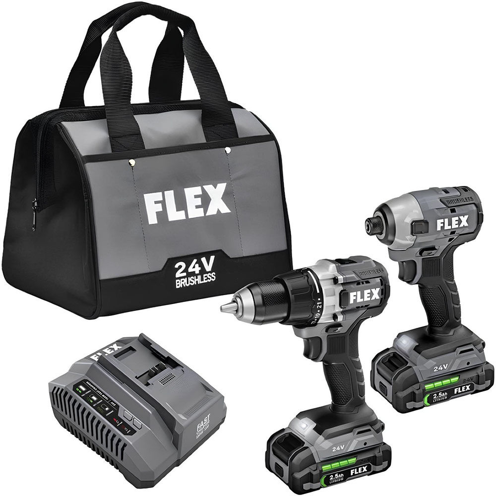FLEX 24V Drill Driver and 1/4in Impact Driver Kit
