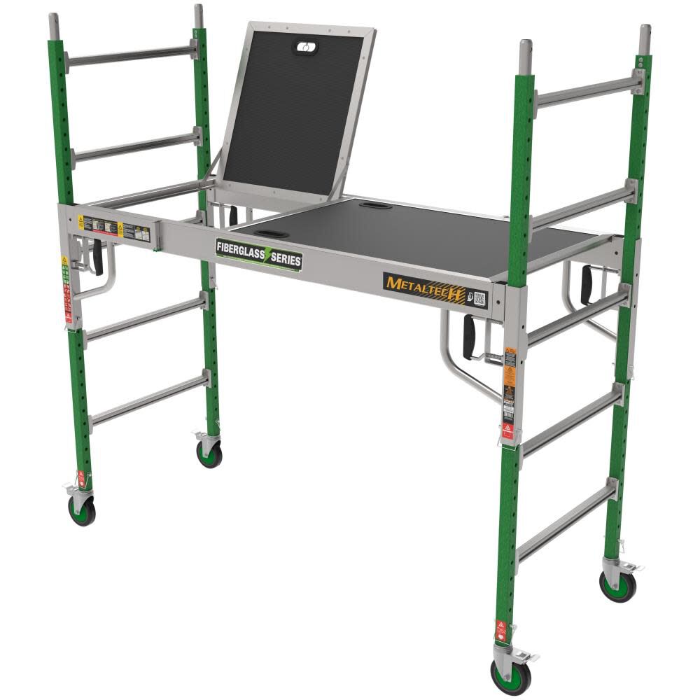Metaltech 6 Ft. Fiberglass Baker Scaffold with Trap Door