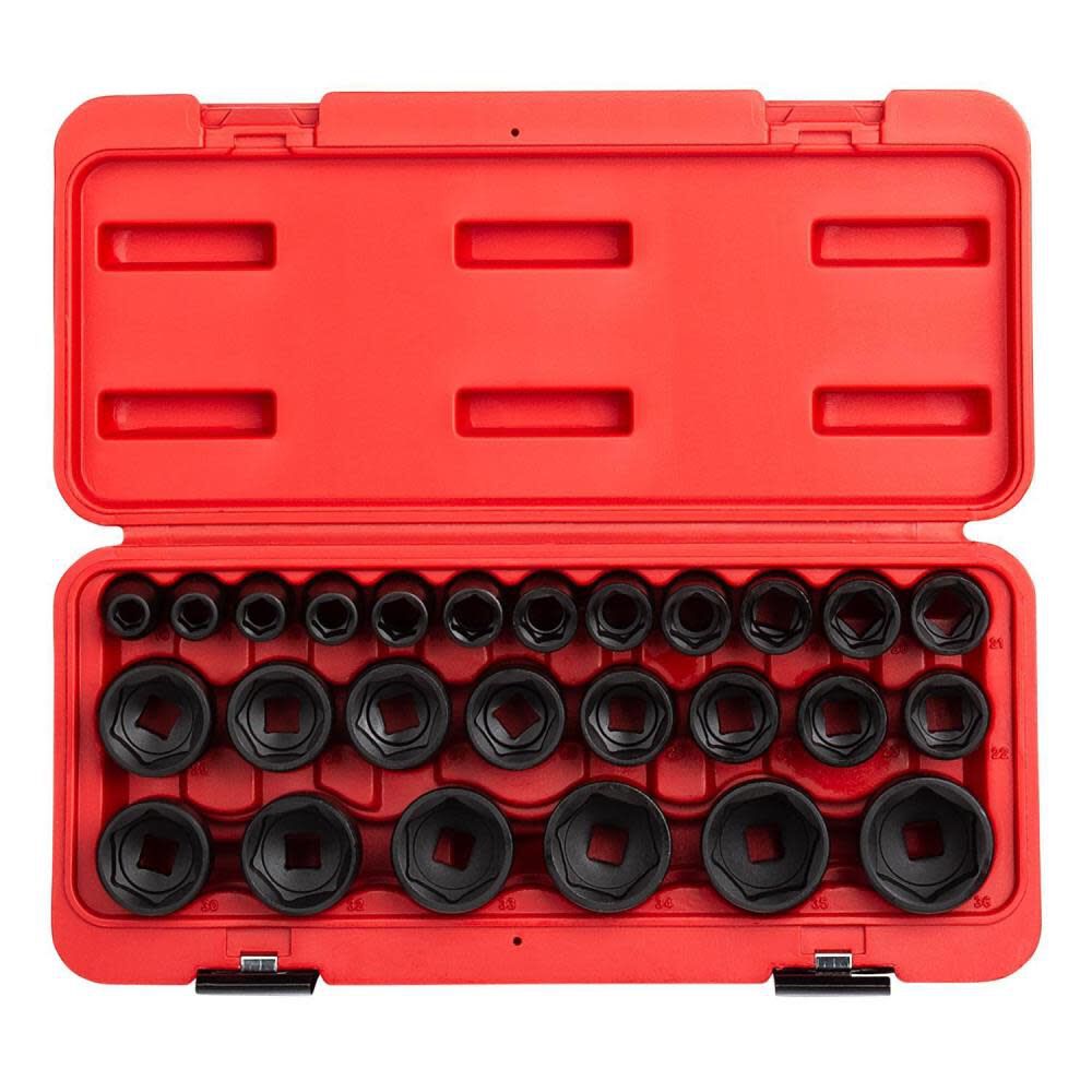 Sunex 1/2 Inch Drive 26-Piece Metric Impact Socket Set