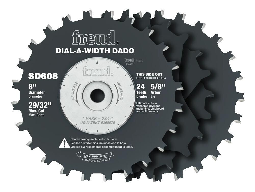 Freud 8 In. x 24T Dial-A-Width Stacked Dado Sets