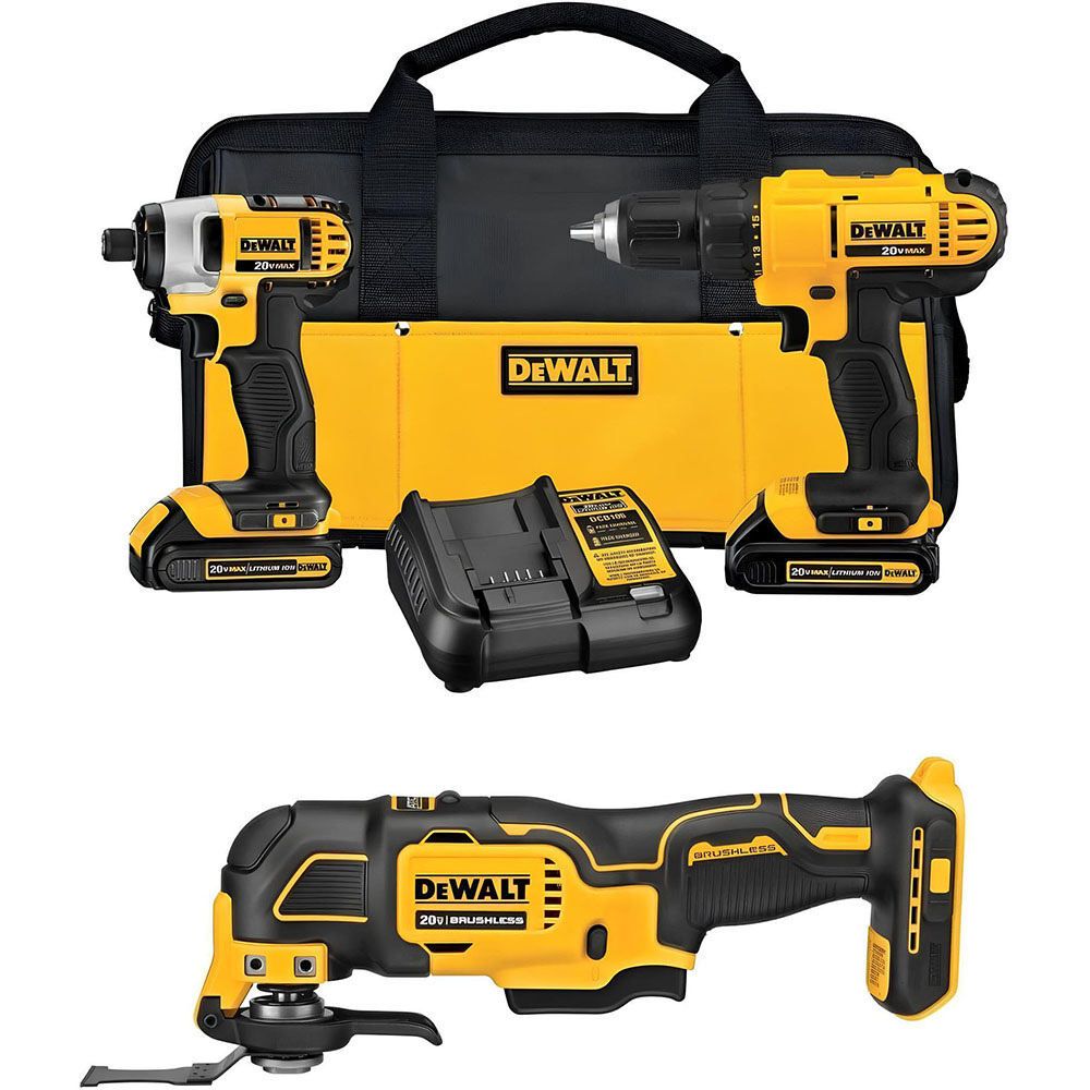 DEWALT 20V MAX Combo Kit and Oscillating Multi-Tool Bundle