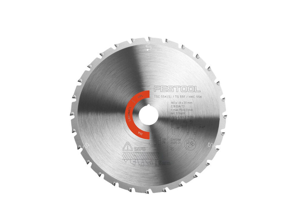 Festool 160 mm Segmented Diamond Saw Blade for Abrasive Materials