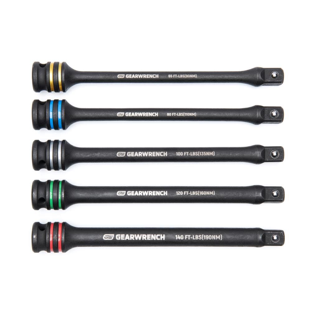 GEARWRENCH 1/2 in Drive Torque Limiting Impact Extension Bar Set 5pc