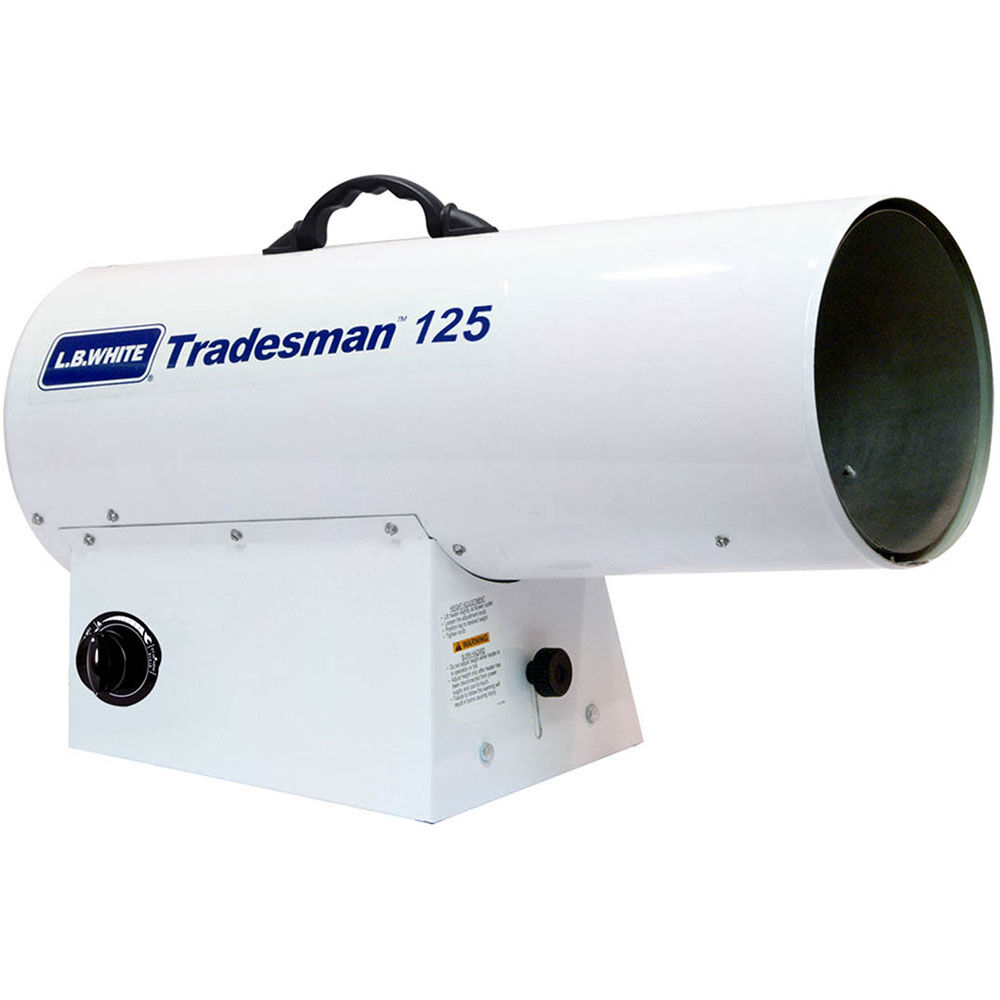 LB White Tradesman Forced Air Open Flame LP 125K BTU heater