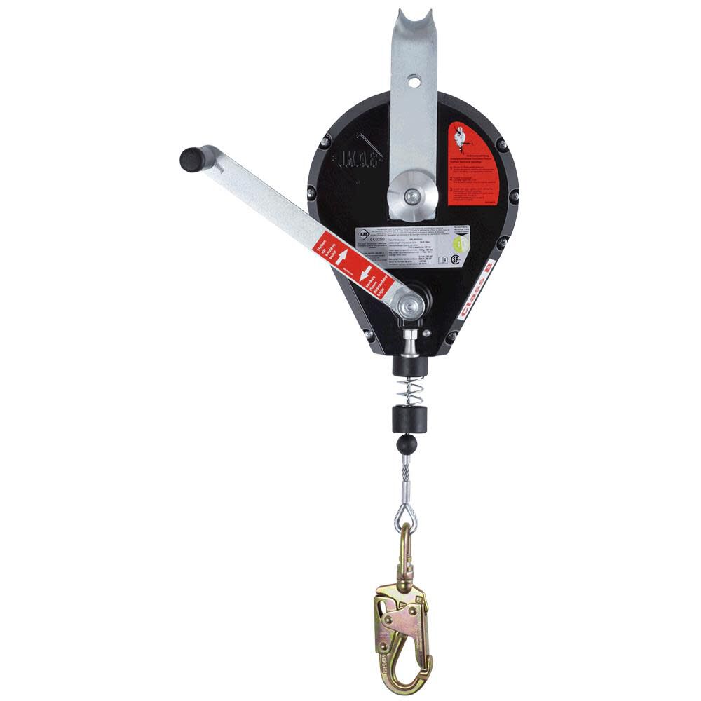 Peakworks Self-Retracting Lifeline (SRL) with Galvanized Steel Cable Rescue/Recovery Unit Snap Hook 60 Ft. L.