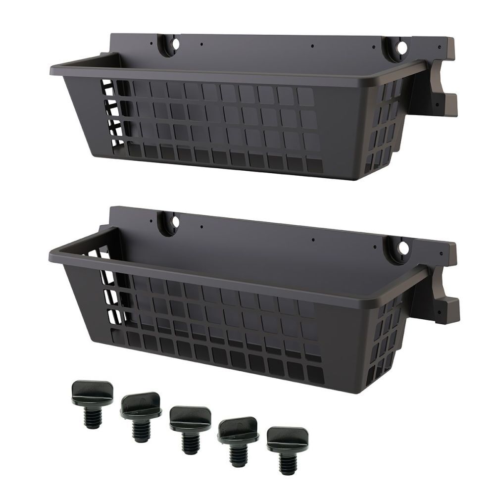 Suncast 25 Inch x 7.25 Inch x 7 Inch Basket Shed Accessory, Black, 2 Pack