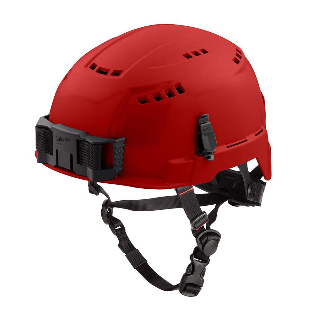 Milwaukee Red Vented Helmet with BOLT Class C