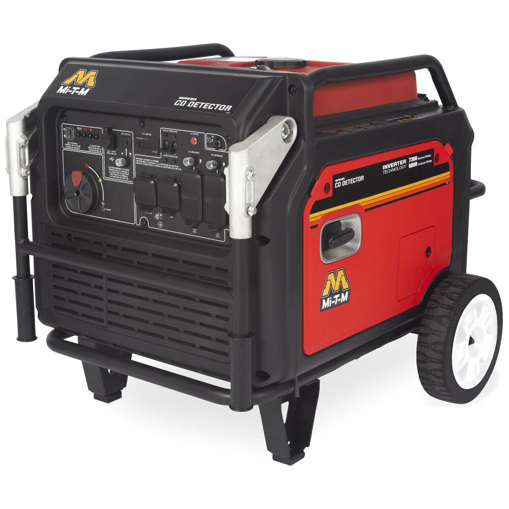 Mi T M 7,300 Watt Gas Powered 50-State Portable Inverter Generator with CO Detector