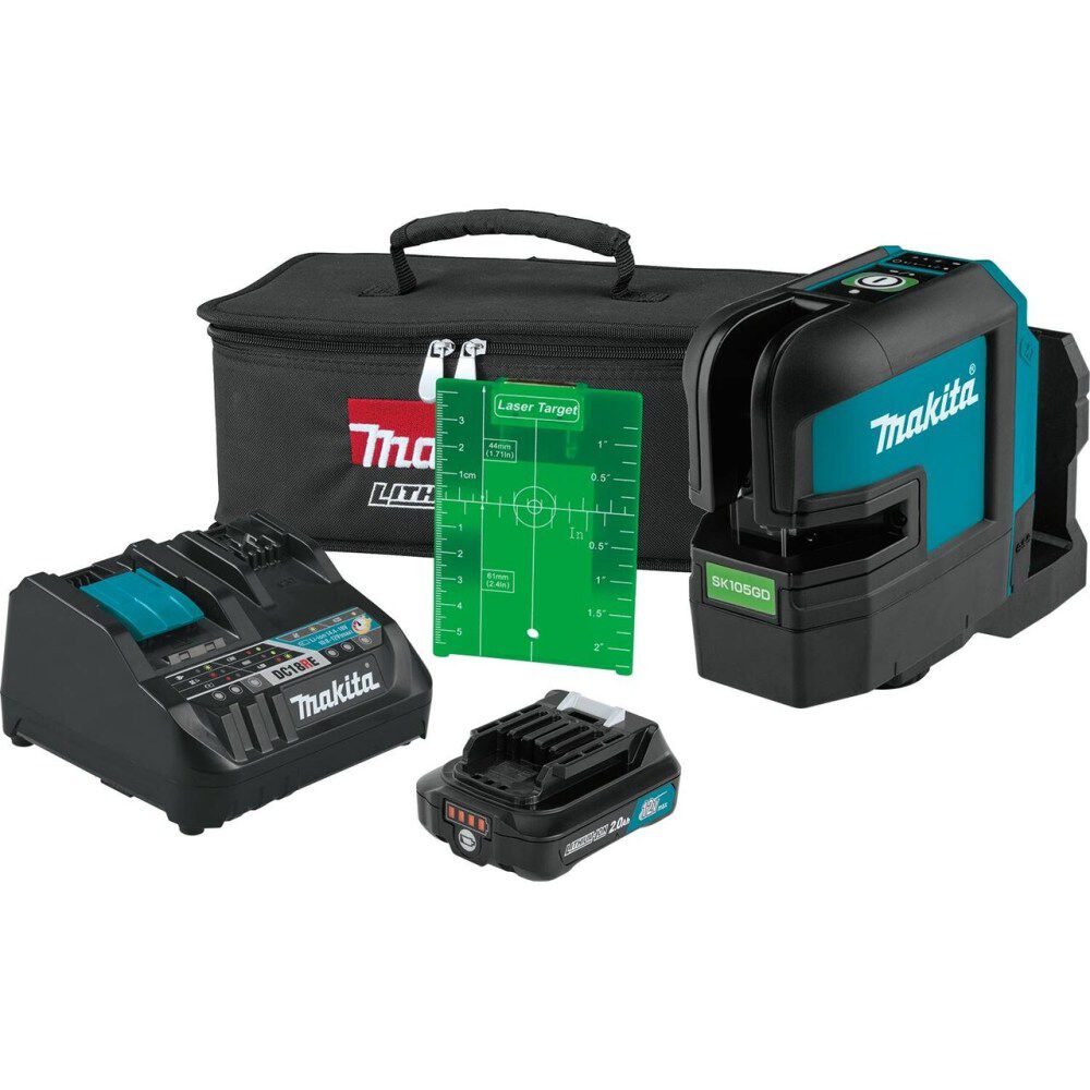 Makita 12V max CXT Self-Leveling Cross-Line Green Beam Laser Kit