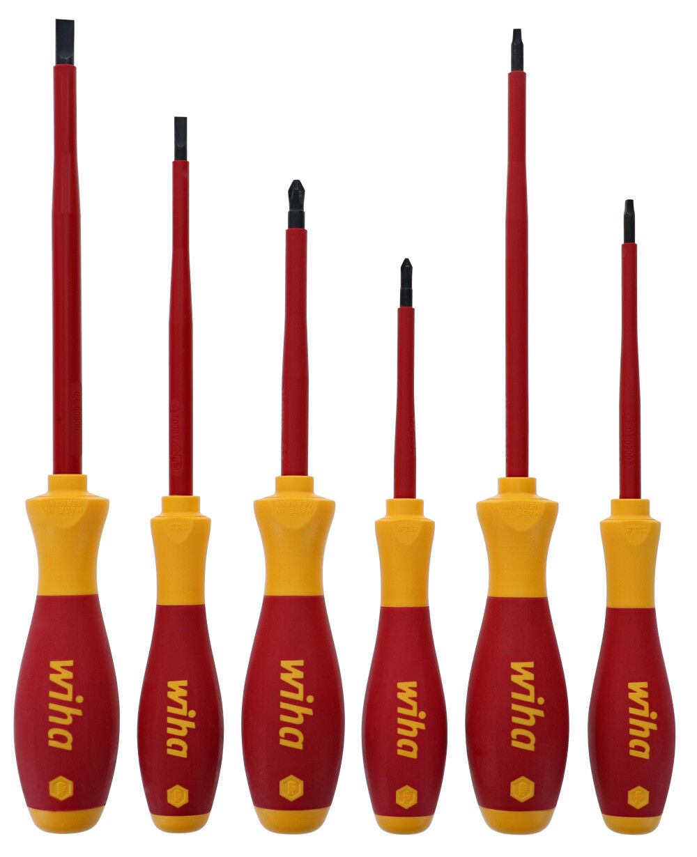 Wiha Insulated SoftFinish Cushion Grip Screwdrivers Set 6 Piece