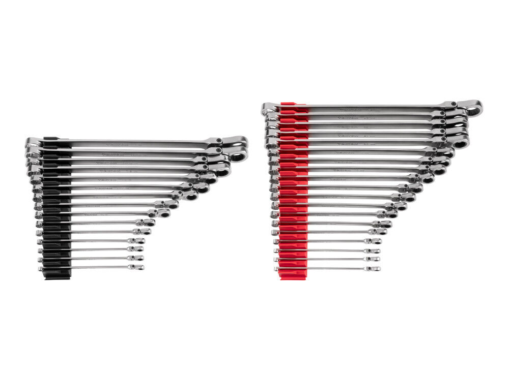 Tekton Fixed/Flex Ratcheting Box End Wrench Set, (1/4-1 Inch, 6-24 mm)
