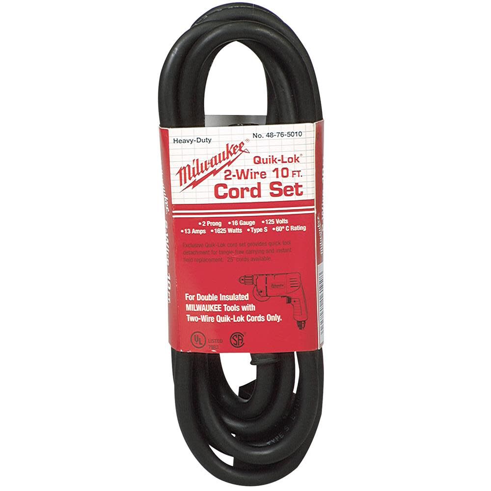 Milwaukee 10 ft. 2-Wire Quik-Lok with Twist Lock Plug Cord