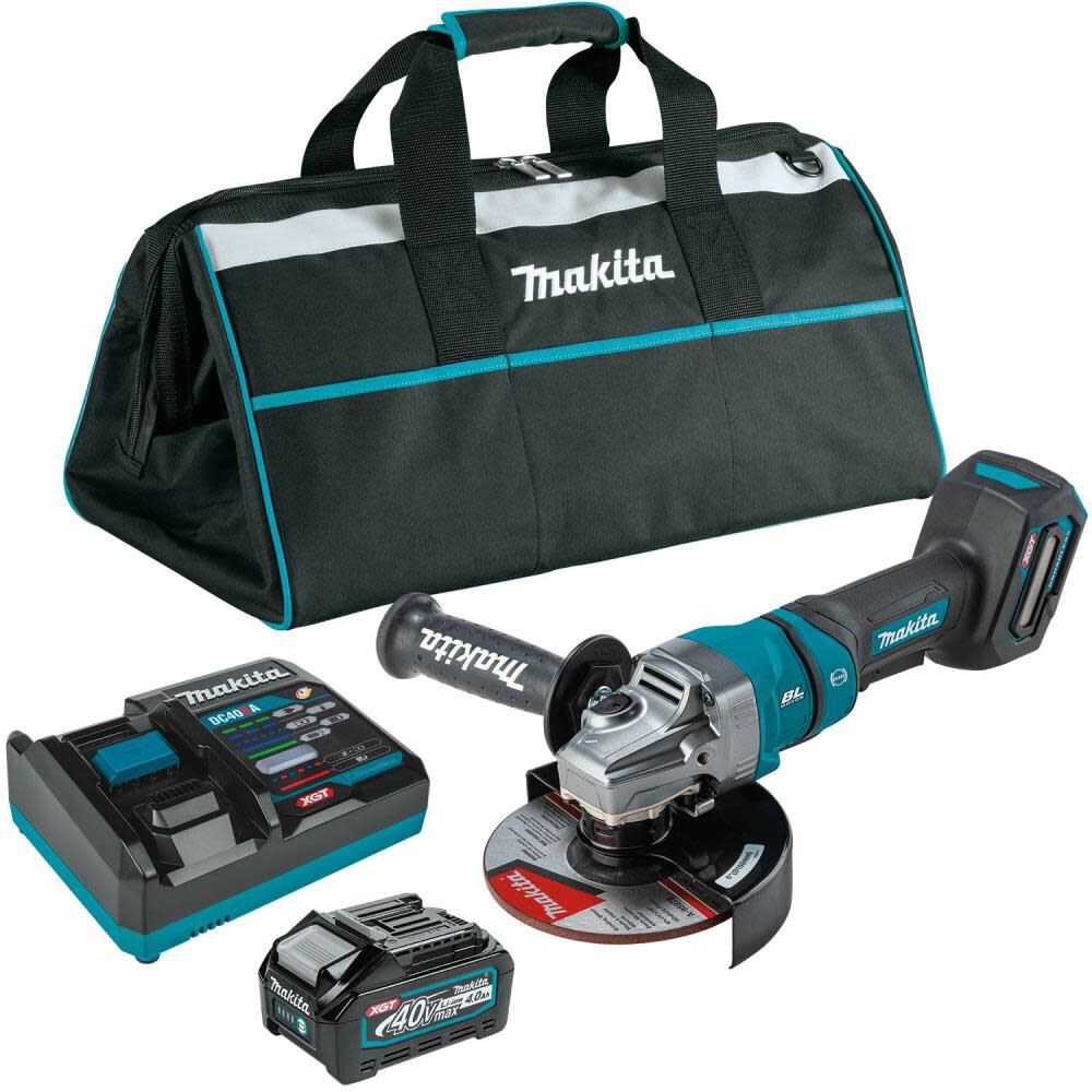 Makita 40V max XGT Cordless 4-1/2 in / 6 in Paddle Switch Angle Grinder 4Ah Kit