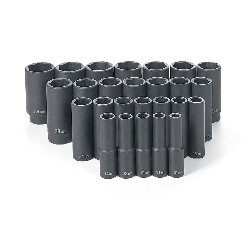 Grey Pneumatic 1/2in Drive 26 Pc. Deep Length Metric Master Set