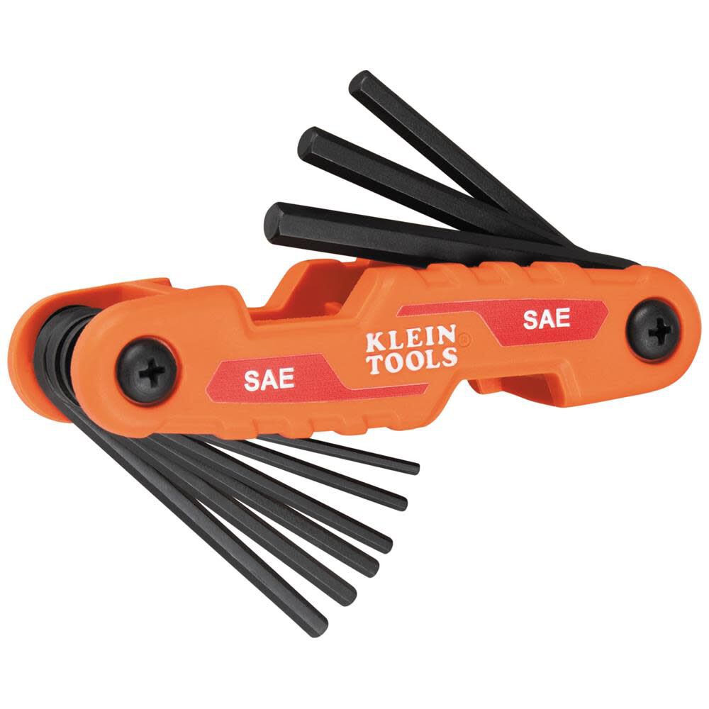 Klein Tools Folding Hex Key Set, 9-Key, SAE