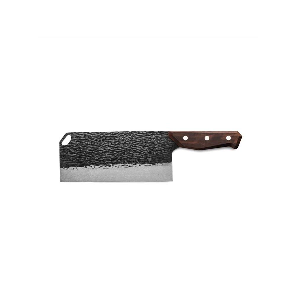 TRUE Primal Forge Steel Blade Cleaver Knife with Wood Handle