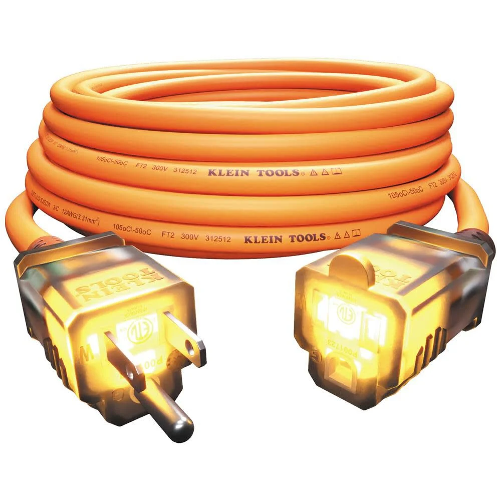 Klein Tools 25ft Glow End Extension Cord