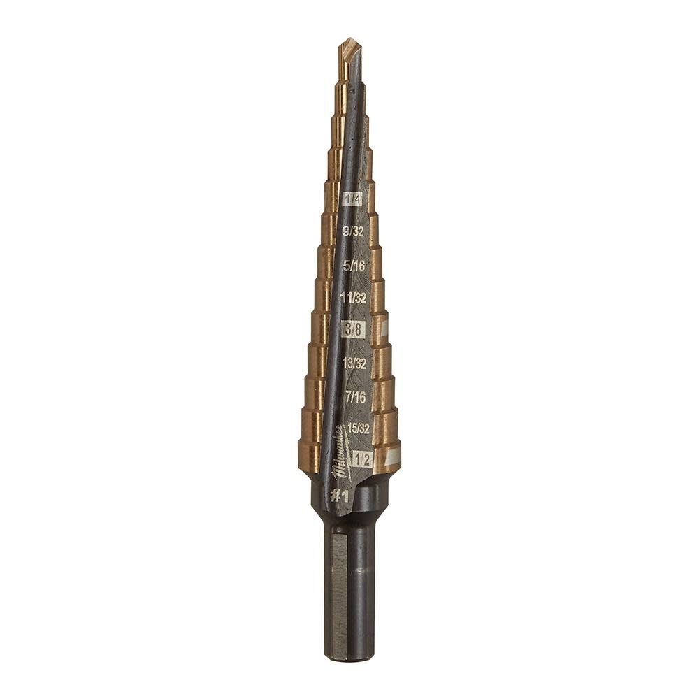 Milwaukee Step Drill Bit Cobalt #1 1/8inch-1/2inch