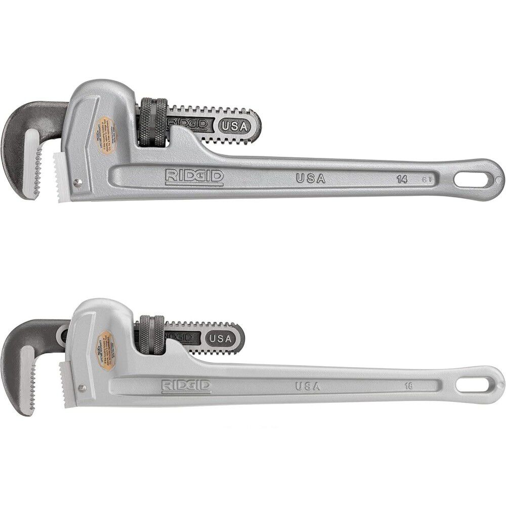 Ridgid 14 Inch and 18 Inch Aluminum Pipe Wrench Bundle