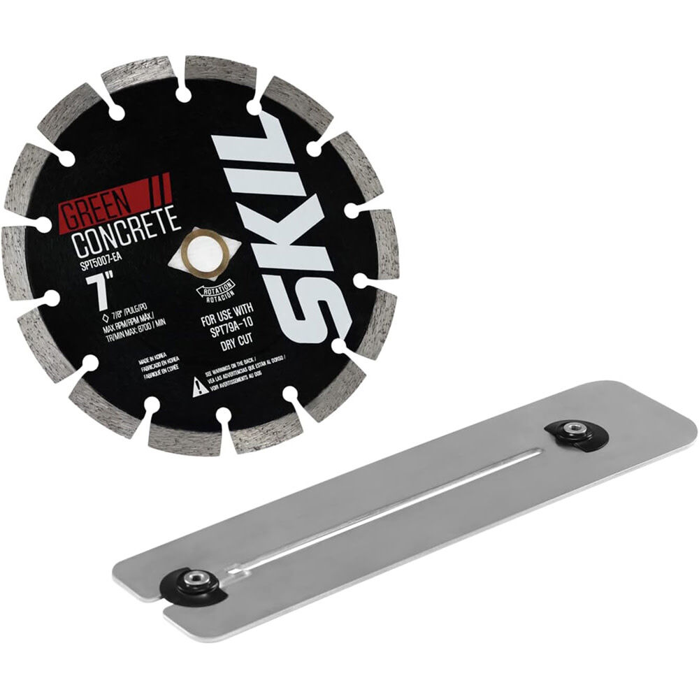 SKIL Stainless Steel Compression Skid Plate with Anti-spalling Slot 7in Segmented Green Cutting Concrete Blade