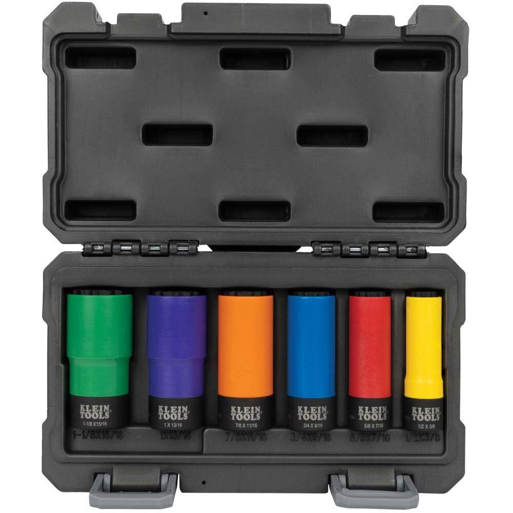 Klein Tools Coated 12-Point Socket Set 6pc