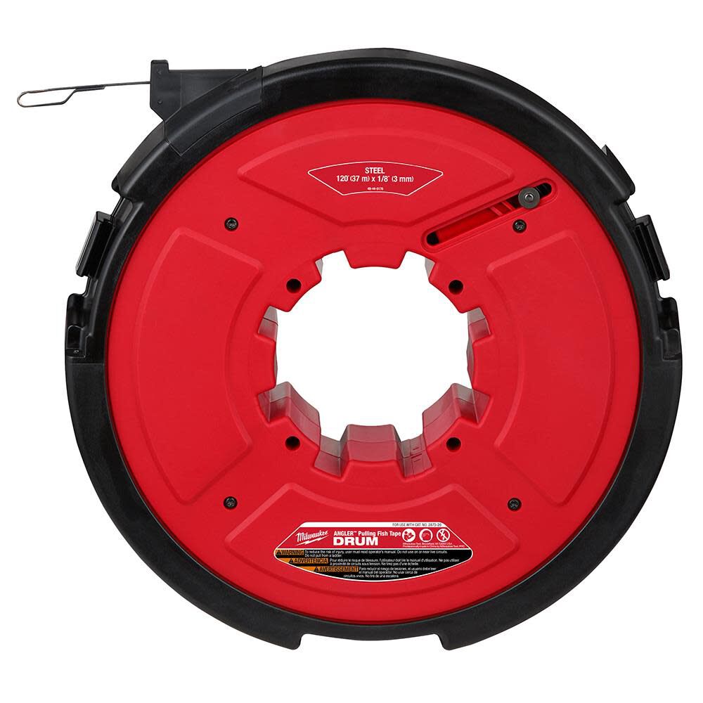Milwaukee M18 FUEL Angler 120′ x 1/8inch Steel Pulling Fish Tape Drum