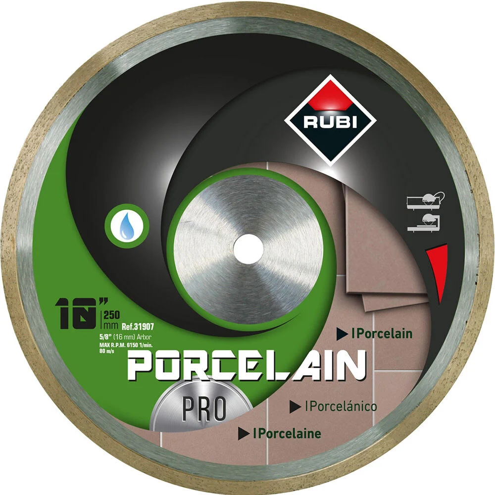 Rubi Tools 10 Inch Pro Continuous Rim Diamond Blade for Porcelain Tile