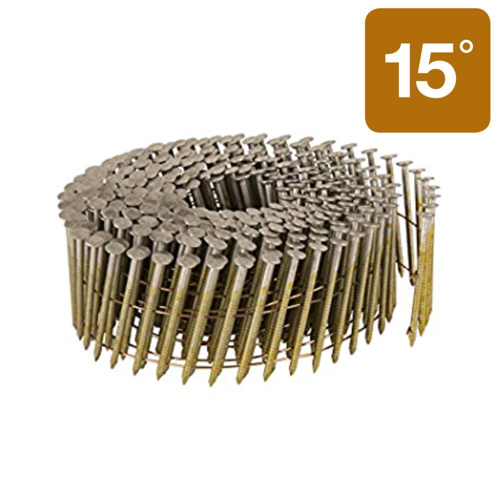 Metabo HPT 2 1/2in Electro Galvanized Wire Coil Siding Nails 3600qty