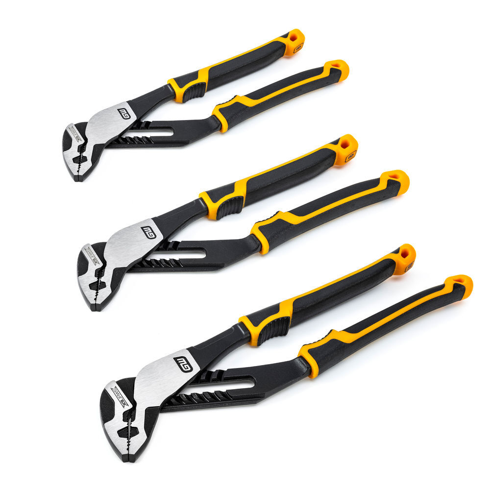 GEARWRENCH PITBULL K9 Straight Jaw Dual Material Tongue & Groove Pliers Set, 3 Piece