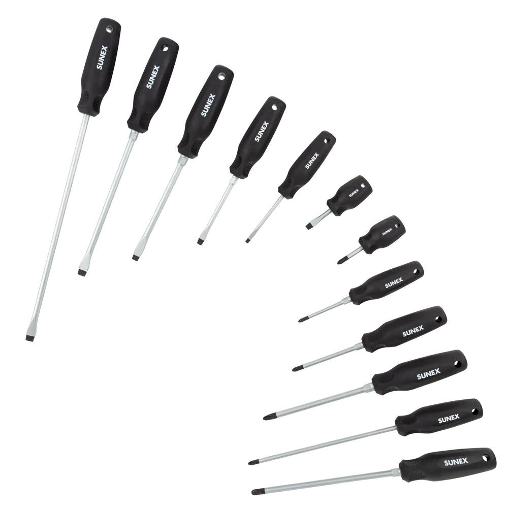 Sunex Phillips and Slotted Magnetic Screwdriver Set 12 Pieces