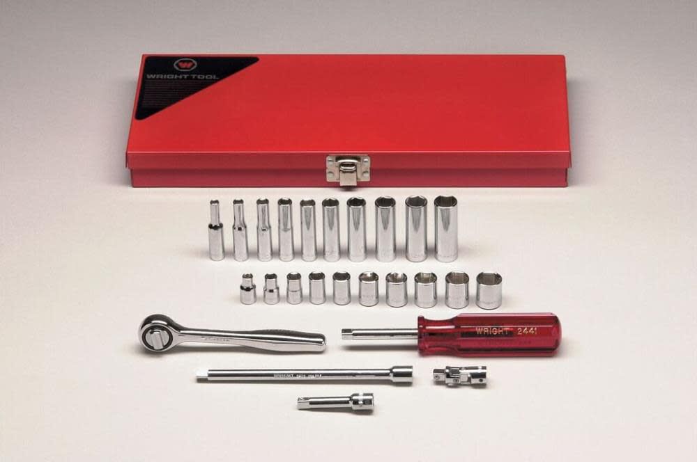 Wright Tool 1/4 In. Drive 25 pc. 6 pt std & Deep Metric Socket Set