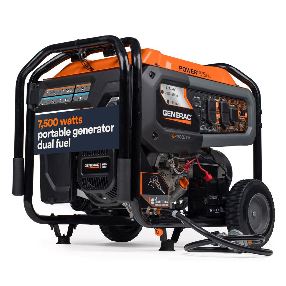 Generac 9,400 Watt Dual Fuel 49-State Portable Generator with COsense Technology