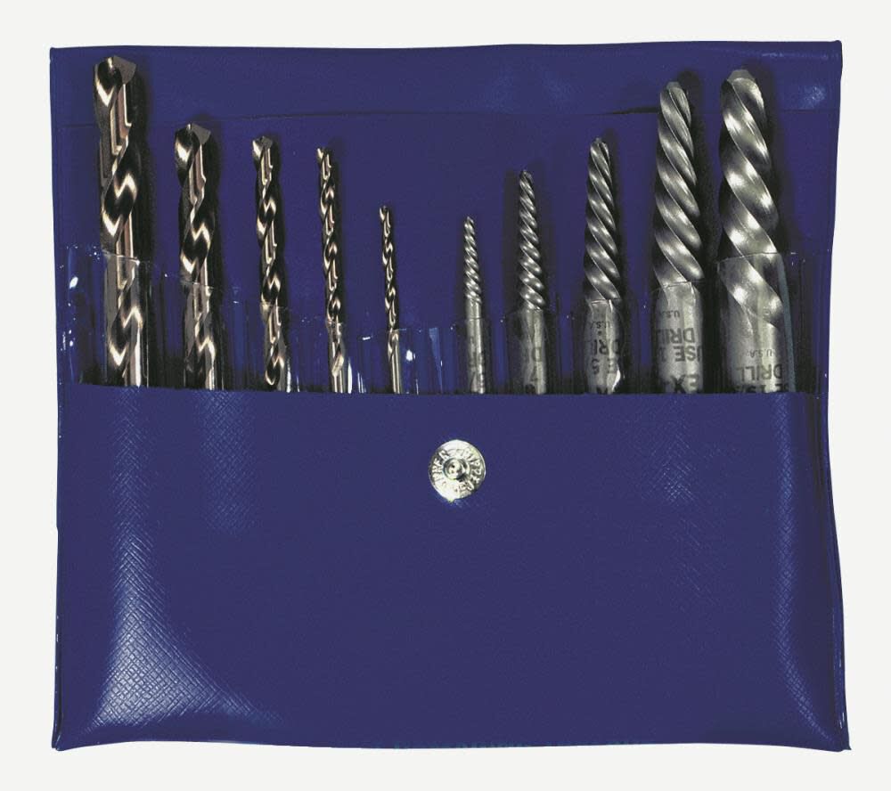 Irwin 10pc Spiral Extractor / Drill Bit Set