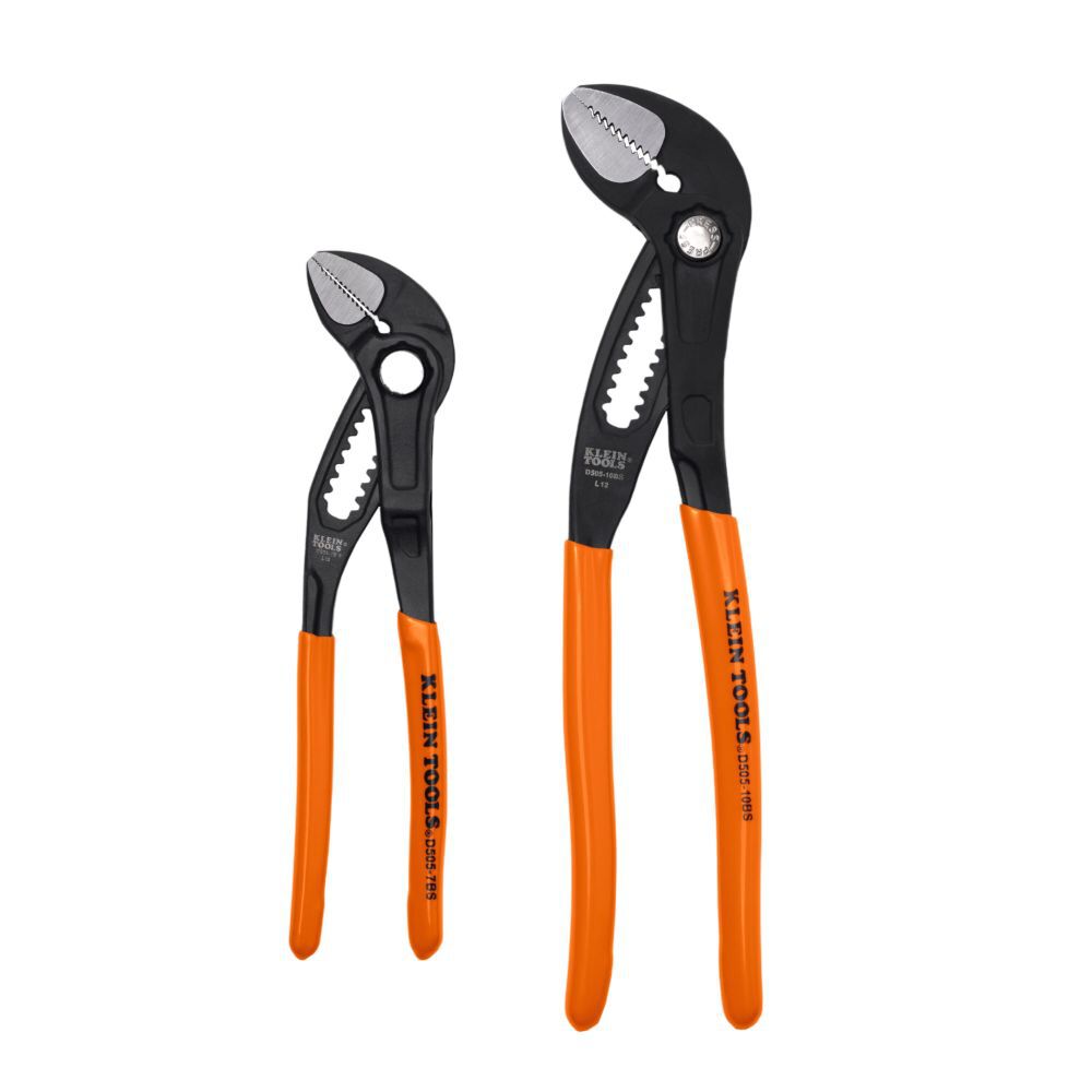 Klein Tools Straight Jaw Quick-Adjust Pump Pliers Set 2 Pieces