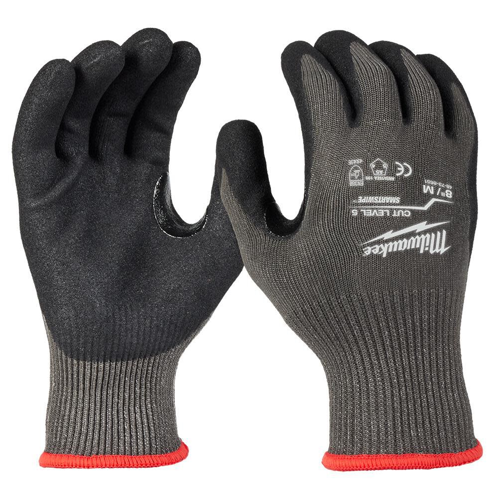 Milwaukee Cut Level 5 Nitrile Dipped Gloves, Gray, Medium