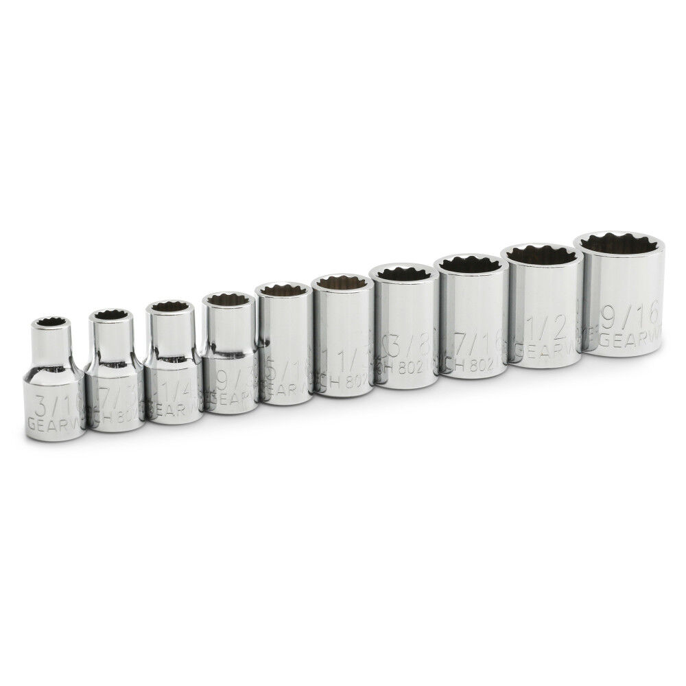 GEARWRENCH 1/4in Drive 12 Point Standard SAE Socket Set 10pc