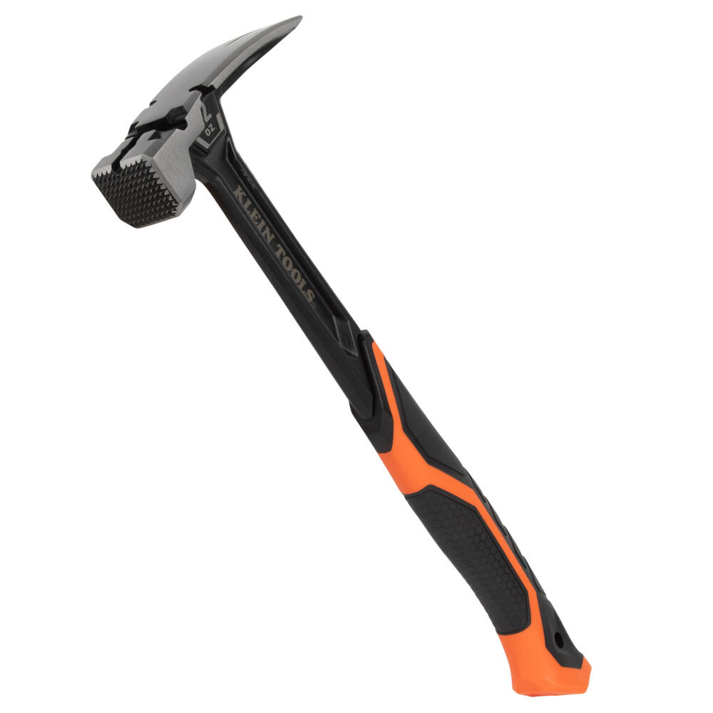 Klein Tools Milled Face Steel Claw Hammer, 22-Ounce