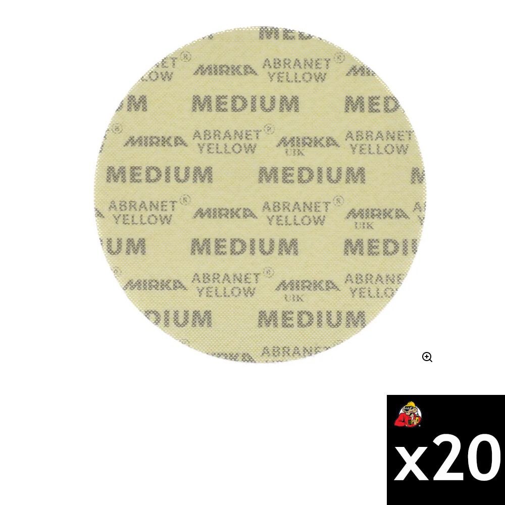 Mirka ABRANET YELLOW 9 Inch Medium Abrasive 20 Pieces