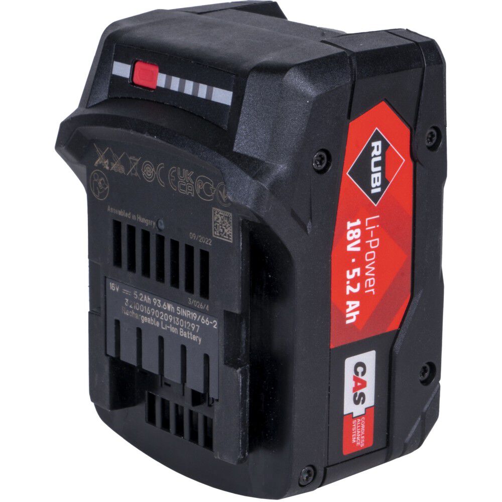 Rubi Tools RUBIMIX E-10 CAS 18V 5.2Ah Power Tool Battery Pack with Fuel Indicator