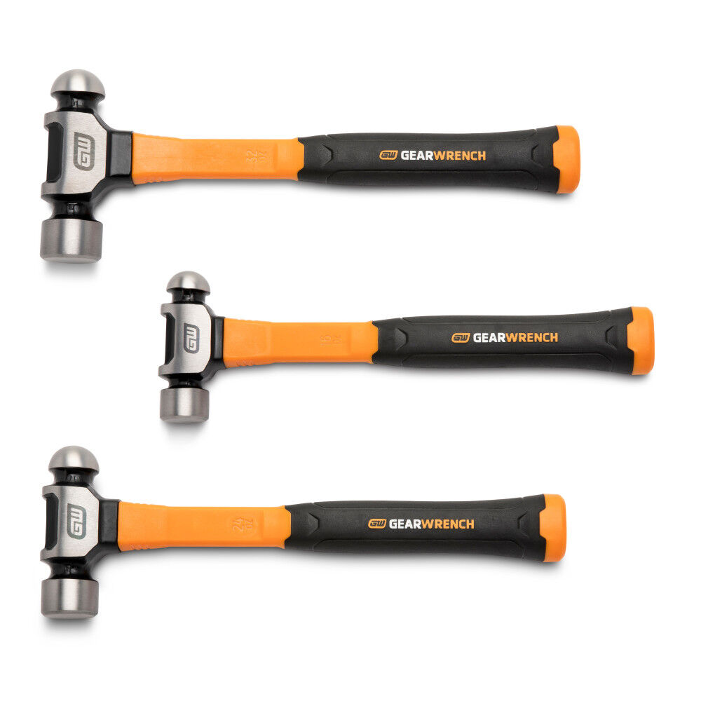 GEARWRENCH 3 Pieces Ball Pein Hammers with Fiberglass Handles Set