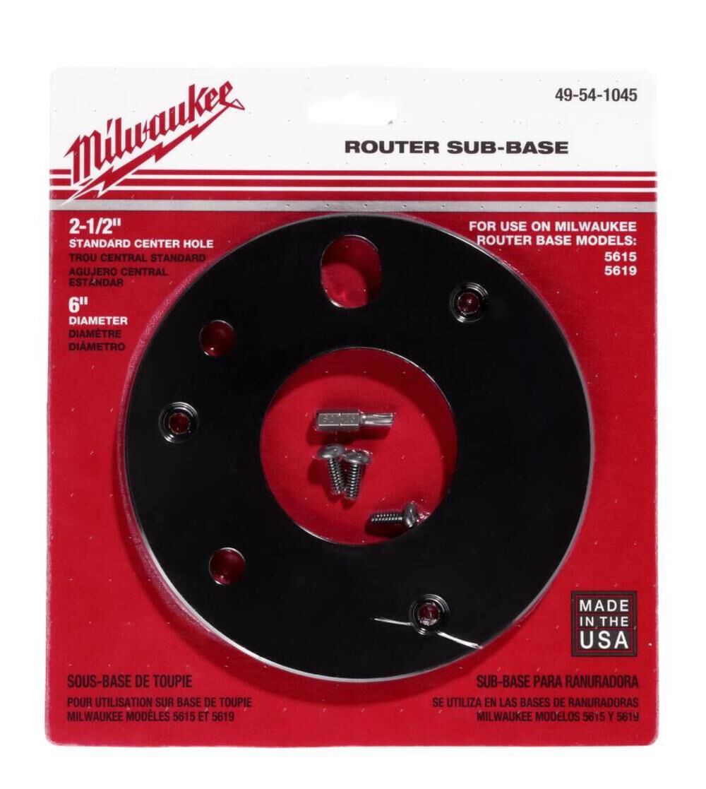Milwaukee 6 in. Diameter 2-1/2 in. Center Hole Sub-Base