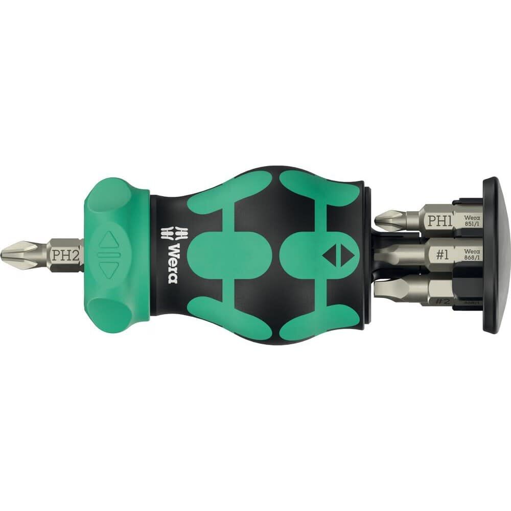Wera Tools Kompakt Stubby Magazine RA4 Kraftform Screwdriver Bit Set, 6 Pieces