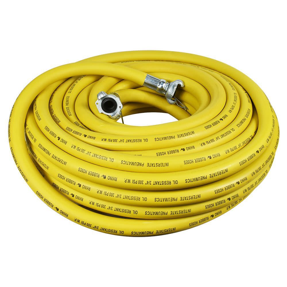 Interstate Pneumatics Jack Hammer Yellow Rubber Hose 3/4 Inch x 50ft 300 PSI