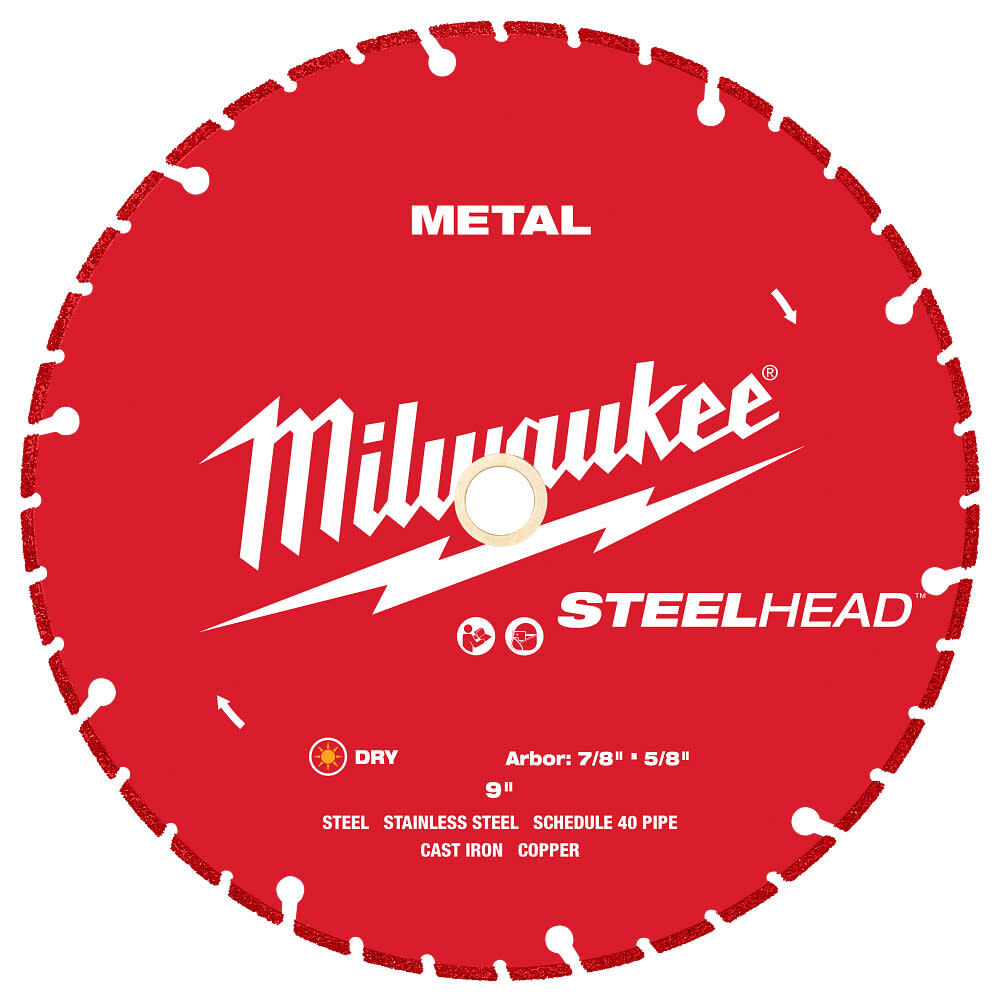 Milwaukee STEELHEAD 9 Inch Segmented Diamond Blade for Metal Cutting