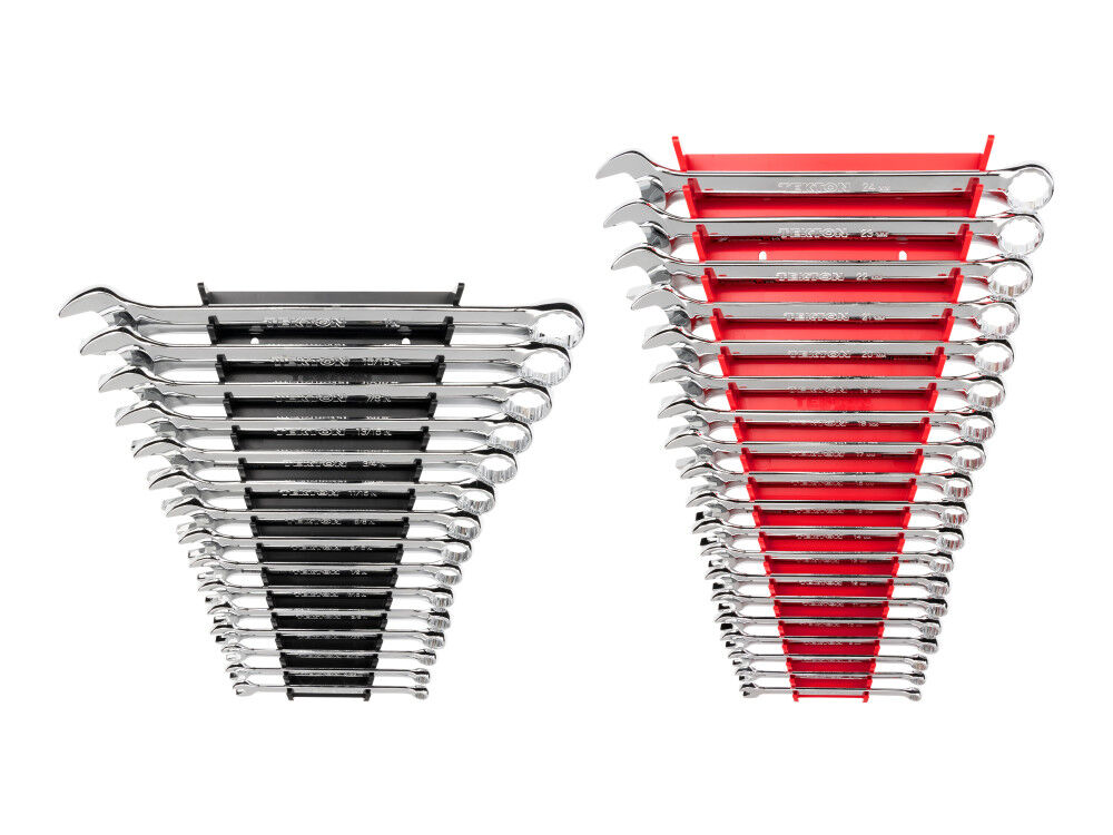 Tekton Combination Wrench Set with Rack, 34 Pieces (1/4 – 1 Inch, 6 – 24 mm)