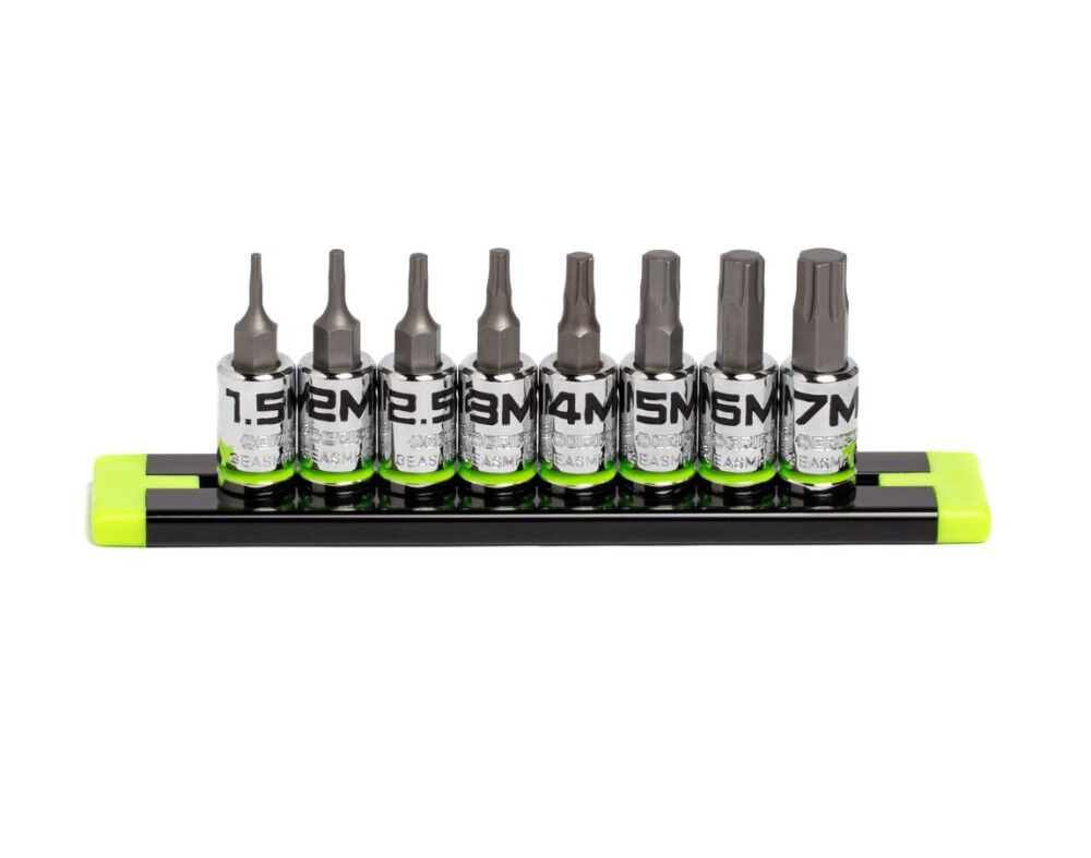 GripEdge Tools RPT 1/4 Inch Drive Short Hex Driver Set Metric 8 Pieces