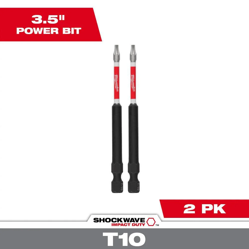 Milwaukee SHOCKWAVE Impact Bit 3 1/2inch T10 2pk