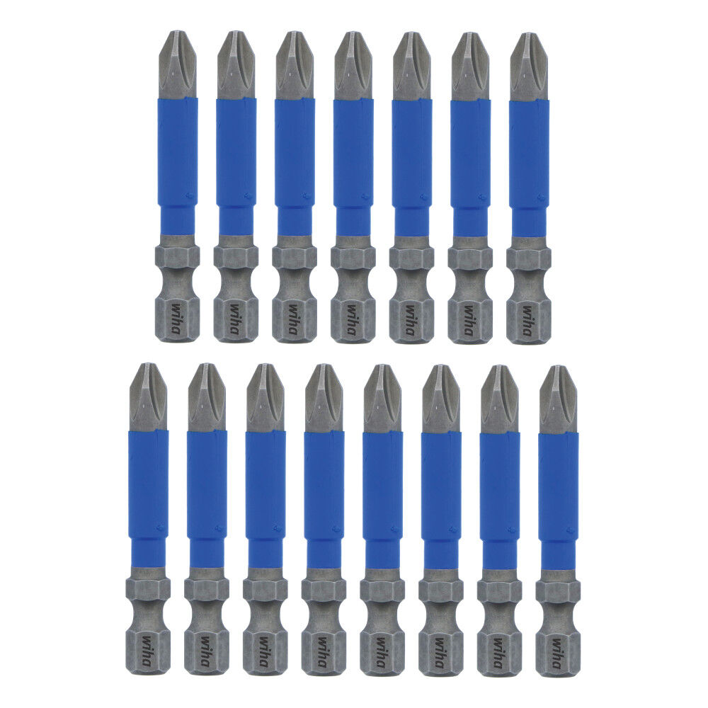 Wiha TerminatorBlue Impact Bit Phillips #2 2in 15pk
